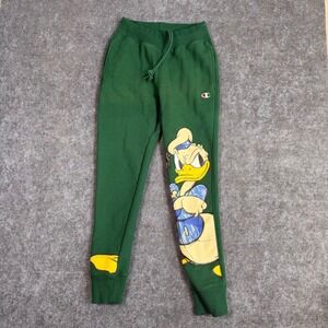 Champion Reverse Weave Sweatpants Disney Donald Duck Green Mens Small Money